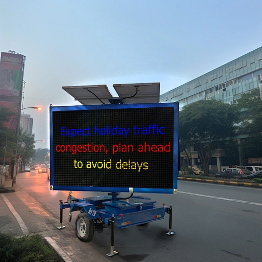 Solar VMS Trailer with 5 color LED display